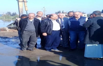 عبد العاطى يتفقد آثار ارتفاع المناسيب بمصرف بحر البقر نتيجة الامطار